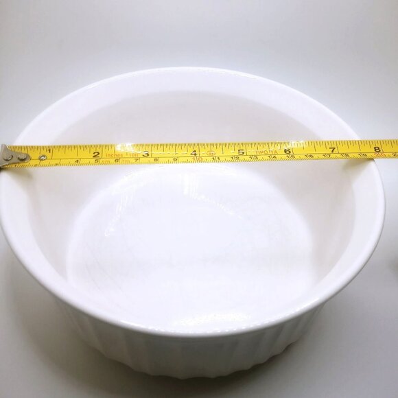 Corning Ware Casserole Dish Round French White Stoneware Pyrex Lid 1.4L 1.5 Qt - Picture 9 of 10